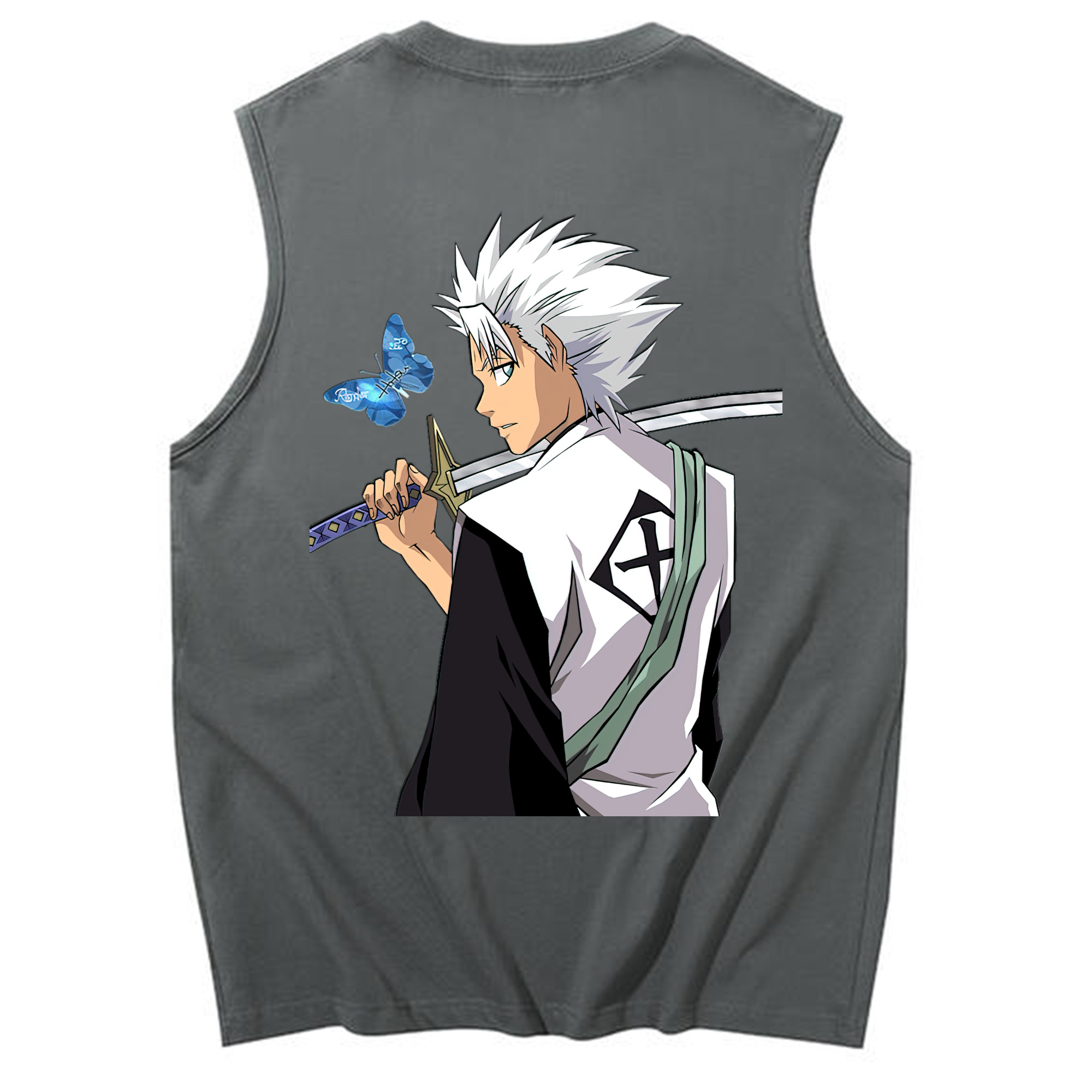 （画像用） ブリーチ 日番谷冬獅郎（ひつがや とうしろう） BLEACH Hitsugaya Toushirou コットン100％タンクトップ（背面プリント）